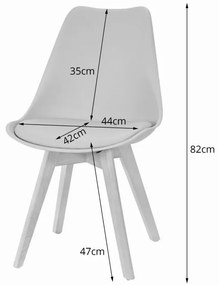 Zestaw jadalniany szary 1+4, stół BERGEN 120 + krzesła BALI MARK