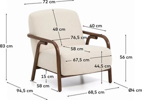 Beżowy fotel z tkaniny szenilowej Sylo – Kave Home