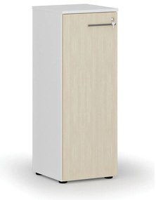 Szafa biurowa niska z drzwiami PRIMO WHITE, 400 x 420 x 1087 mm, biały/brzoza