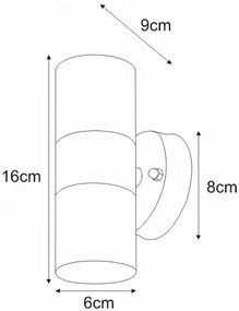 Zewnętrzna lampa ścienna na dom - S308-Vodis