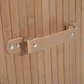 HOMCOM Bambusowy Kosz na Pranie 72L Naturalny Brązowy Praktyczny i Elegancki Design do Łazienki i Pralni | Aosom PL