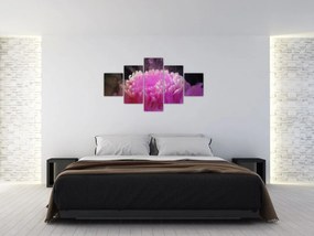 Obraz kwiatu w różowym dymie (125x70 cm)