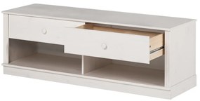 Biała szafka pod TV z litego drewna sosnowego 137x47 cm Anita – Støraa