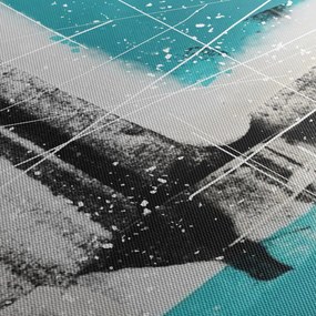 Obraz - Turkusowa abstrakcja (170x50 cm)