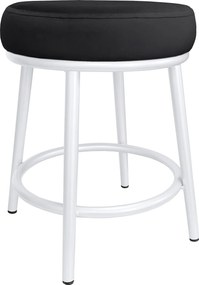 Taboret Ben tkanina Welur stelaż metalowy STOŁEK LOFT : Kolor Stelaża - Biały, Kolor tkaniny - VELVET - MG19, Typ tkaniny - Velvet