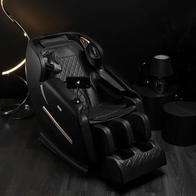 Fotel Masujący VX MAX Wypoczynkowy Relaksacyjny Czarny Ekoskóra Loft