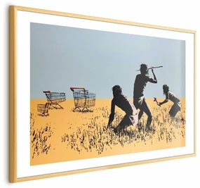 Plakat Łowcy promocji 90x60 cm z ramą złotą z marginesem ARTGEIST B