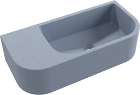 Umywalka betonowa wisząca / nablatowa półokrągła z półką bez otworu na baterię 65 x 30 cm LARMO | różne kolory : Kolor - Lawendowy, Typ montażu - nablatowa