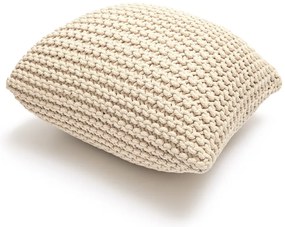 Beżowy puf w kształcie poduszki Bonami Essentials Knit