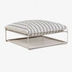 Pufa Ogrodowa Przekształcana W Stolik Pomocniczy Amaro Kremowa Tapioca - Dark Blue - Sklum