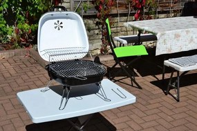 Grill ogrodowy Gart turystyczny przenośny na węgiel drzewny biały