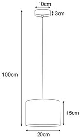 Abażurowa elegancka lampa wisząca - A482-Voka