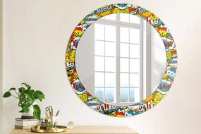 Lustro dekoracyjne okrągłe Wzór w stylu komiksowym