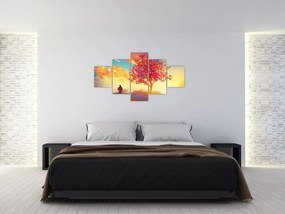 Obraz drzewa na wzgórzu (125x70 cm)