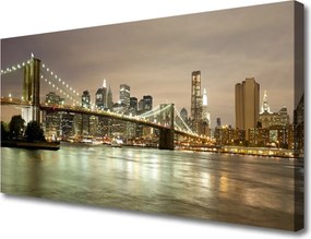 Obraz drukowany na płótnie Światła Nocnego Mostu