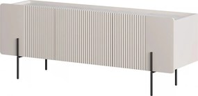 Szafka RTV Malmi 150 cm - kaszmir / crema bianca / czarne nóżki