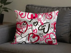 Polibawełniana poszewka na poduszkę STREET LOVE POLY 50x70 cm, szara
