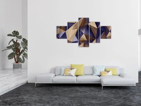 Obraz - 3D drewniane trójkąty (125x70 cm)