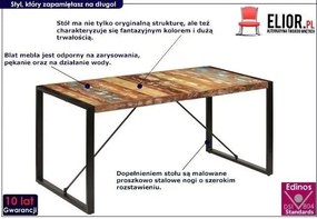 Wielokolorowy stół industrialny 80x160 – Veriz 3X