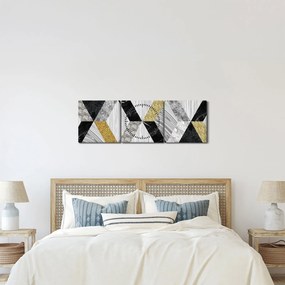 Obraz - Teksturowany wystrój (z zegarem) (90x30 cm)