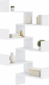 Zestaw 2 Białych Półek Narożnych P5-W47