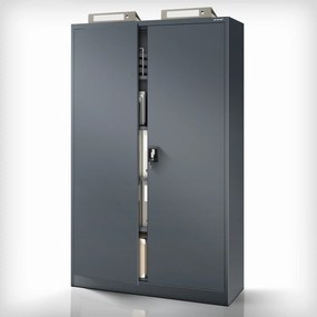 Szafa biurowa metalowa na akta antracytowa JAN II, 1150 x 1850 x 400 mm