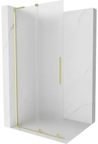 Mexen Velar L ścianka prysznicowa rozsuwana Walk-in 90 x 200 cm, szron 8 mm, złota szczotkowana - 871-090-003-33-55