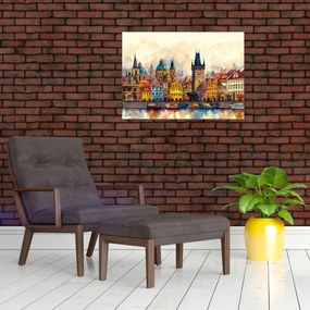Obraz na szkle - Jesień w malowanym mieście (70x50 cm)