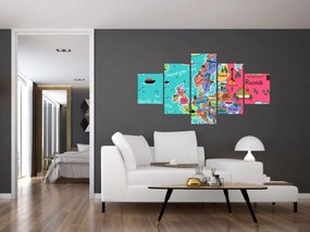 Obraz - Dziecięca mapa Europy (125x70 cm)