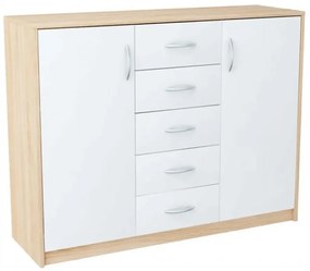 Komoda w styly skandynawskim dąb sonoma + biały - Basmir 3X
