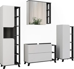 Zestaw mebli łazienkowych antracyt/biały 100x35x65 karen