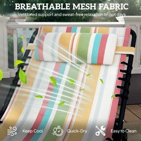 Funkcjonalna Leżanka Outsunny, Składane Łóżko Ogrodowe, 4-stopniowa Regulacja, Stal i Siatka, 189 x 58 x 30 cm, Wielobarwna