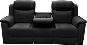 Kanapa skórzana 3-osobowa EVASION z funkcją relax - Czarny