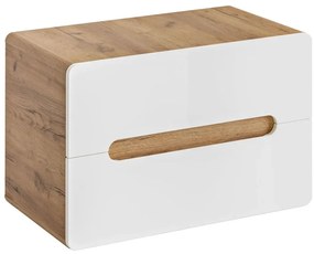 Wisząca szafka pod umywalkę nablatową biały połysk  80 cmF1-N83