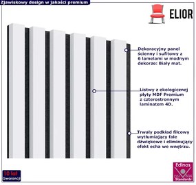 Akustyczne panele lamelowe 2 szt. biały mat E7-C67
