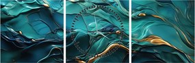 Obraz - Tekstury abstrakcyjne (z zegarem) (90x30 cm)