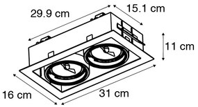 Oprawa punktowa do wbudowania czarna AR111 regulowana 2-punktowa - OneonDesignerski Oswietlenie wewnetrzne