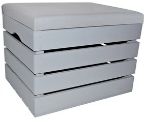 Pufa kufer skrzynia drewniana sosnowa siedzisko 50cm malowana szara