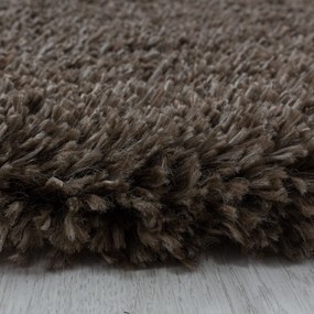 Dywan shaggy Fluffy Super Soft brązowy 160 cm x 160 cm  koło