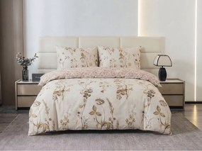 PrzytulneMieszkanie.pl PrzytulneMieszkanie.pl Pościel z mikroflanelu z mikrofibry BOTANIQUE beżowo-różowa Rozmiar pościeli: 70 x 90 cm | 140 x 200 cm