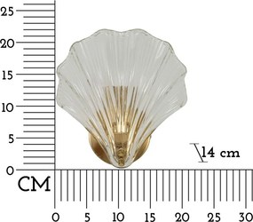Szklany kinkiet w kolorze złota Da Muro Shell – Mauro Ferretti