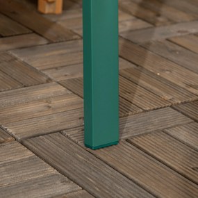 Outsunny Ławka Ogrodowa z Metalu dla 2 Osób, Odporna na Warunki Atmosferyczne, 127 cm x 63 cm x 83 cm, Zielona