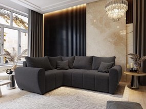 Masseno Narożnik MADISON z funkcją spania i pojemnikiem na pościel Narozniki L, Rozkładana sofa - Szary, SAWANA 05