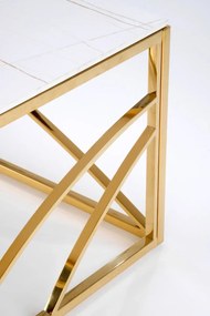 Ława UNIVERSE 3 120x60 biały marmur/złota HALMAR