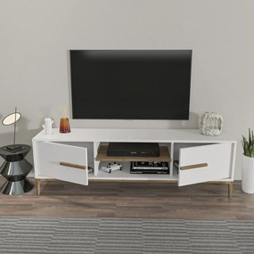 Stolik pod telewizor Eslem White and Walnut