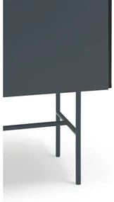 Czarno-antracytowa niska komoda z drzwiami przesuwnymi 180x91 cm Nube – Teulat