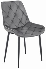 Aksamitne krzesło do jadalni TOR, ciemnoszare
