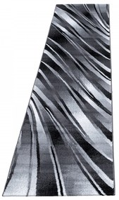 Dywan nowoczesny Parma czarny linie 80 cm x 300 cm