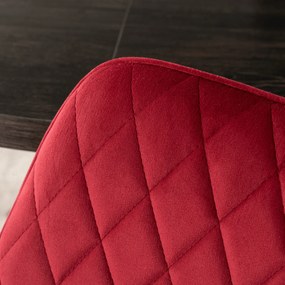 Krzesło Tapicerowane do Jadalni BRESSO Bordowe Welurowe Nowoczesne Loft
