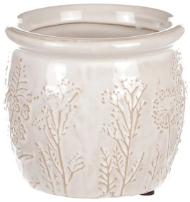 Ceramiczny doniczka na kwiaty polne, beżowa,średnica 11 cm x 10 cm